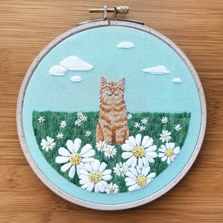 Happy Cat Intermediate Embroidery Kit **ND**