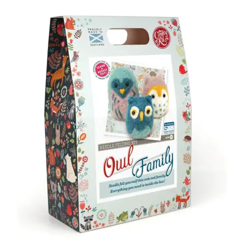 [5060347382462] Owl Family Needle Felting Craft Kit **ND**