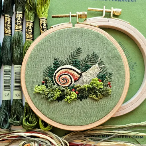 [EK-SNAIL] Forest Snail Intermediate Embroidery Kit **ND**